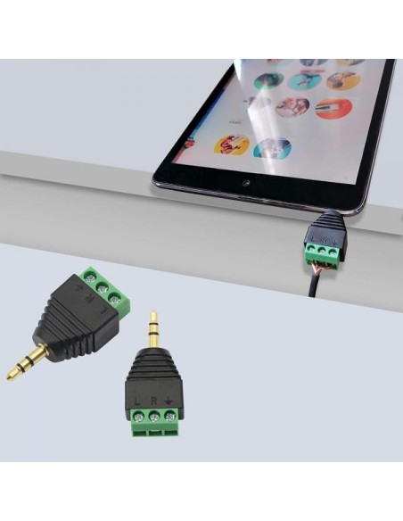 Adattatore Connettore Audio 3.5 mm Maschio a Terminal Block 3 pin