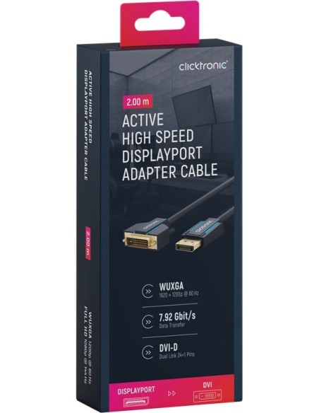 Cavo Monitor DisplayPort Maschio a DVI-D Maschio 2 m Blu