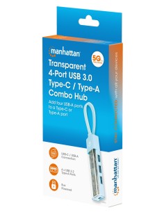 Hub Combo USB 3.2 USB-C™ e USB-A 4 Porte Verde Trasparente 2