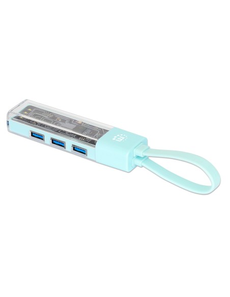 Hub Combo USB 3.2 USB-C™ e USB-A 4 Porte Verde Trasparente