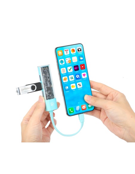 Hub Combo USB 3.2 USB-C™ e USB-A 4 Porte Verde Trasparente