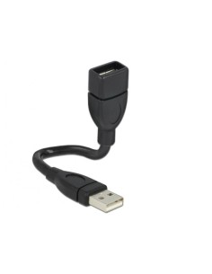 Cavo semi-rigido USB2.0 A Maschio / A Femmina 15cm Nero