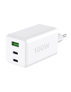 Caricatore Alimentatore GaN 100W 2x USB-C™ 1x USB-A Power Delivery Fast Charger Bianco