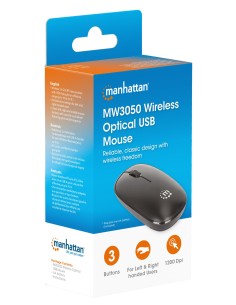 Mouse Ottico Wireless USB 1200 Dpi Nero, MW3050 2