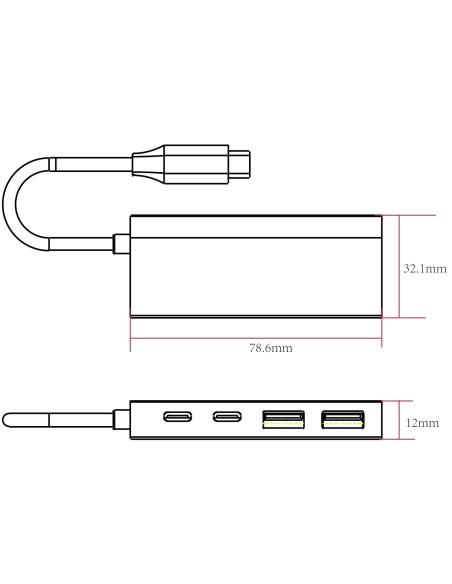 Hub USB3.2 2 Porte USB-A e 2 Porte USB-C™