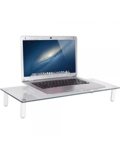 Ripiano Universale in Vetro Trasparente per Monitor Laptop Notebook