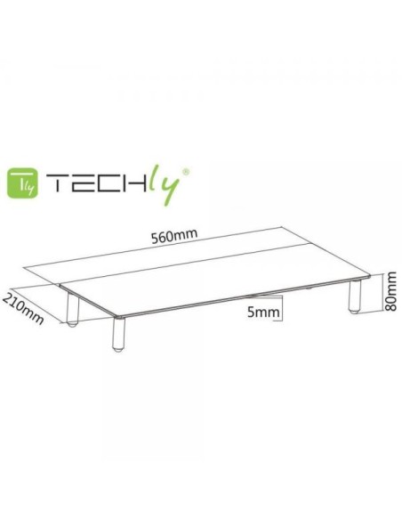 Ripiano Universale in Vetro Trasparente per Monitor Laptop Notebook
