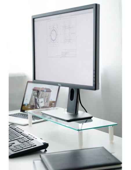Ripiano Universale in Vetro Trasparente per Monitor Laptop Notebook