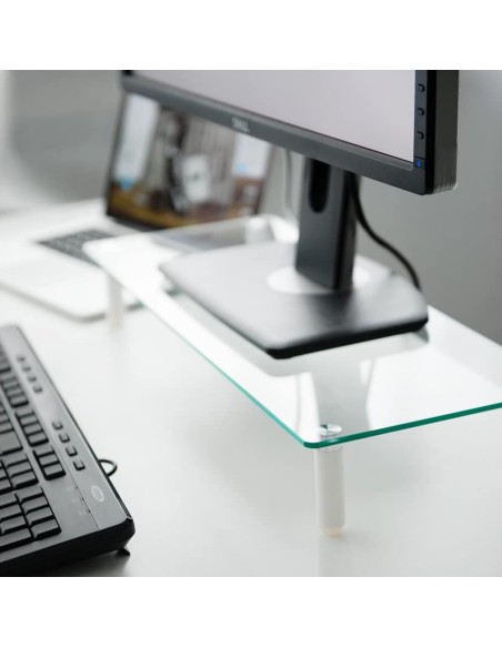Ripiano Universale in Vetro Trasparente per Monitor Laptop Notebook