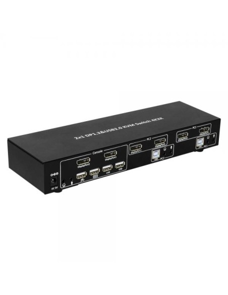 Switch KVM 2 porte DisplayPort1.2 per doppio Monitor