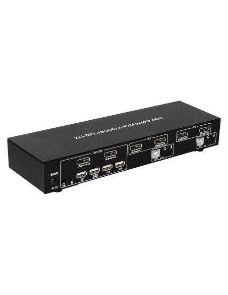 Switch KVM 2 porte DisplayPort1.2 per doppio Monitor
