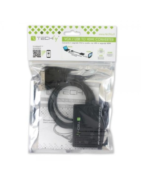 Adattatore Convertitore VGA a HDMI con Supporto Audio via USB