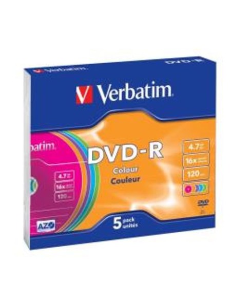 DVD-R 4.7GB 16X COLOR SLIM 5.PZ   S