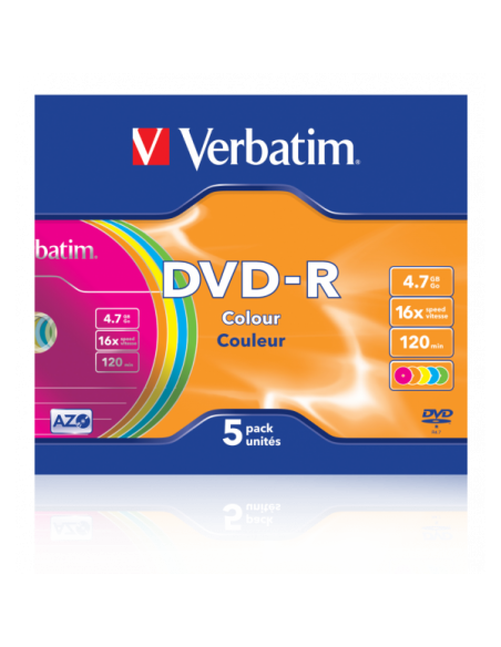 DVD-R 4.7GB 16X COLOR SLIM 5.PZ   S
