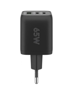 Nano Caricatore Alimentatore GaN 2xUSB-C™ (PD) + USB-A (QC) da Muro 65W Nero 2
