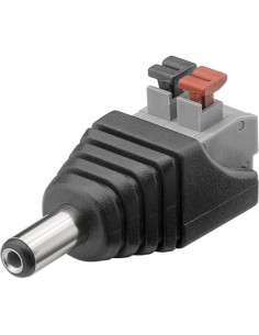 Adattatore Plug DC 2.1x5.5mm Maschio Terminal Block 2 pin con Pulsante