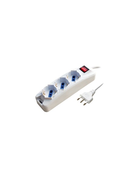 Multipresa a 3 posti schuko/bipasso 16A bianca MKC con interruttore 492518408