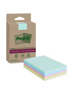 Foglietti Post-It® Super Sticky In carta riciclata al 100% a righe 102x152 mm 45 fogli/blocchetto conf. 4 pz assortiti 2