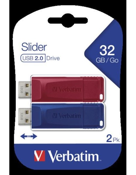 MEMORY USB 2.0 32GB SLIDER 2 PACK