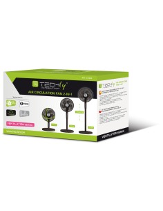 Ventilatore 12'' 2 in 1 con Piantana a 3 Altezze 12 Velocità con Telecomando Oscillazione a 720° e Timer 2