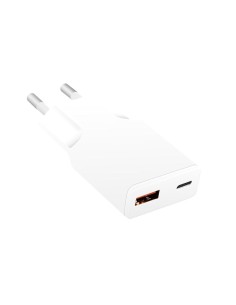 Caricatore Alimentatore GaN USB-C™ (PD) + USB-A (QC) da Muro 20W Bianco 2