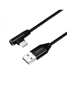 Cavo HighSpeed USB-C™ Maschio Angolato/USB-A Maschio Dritto 0,3 metri Nero