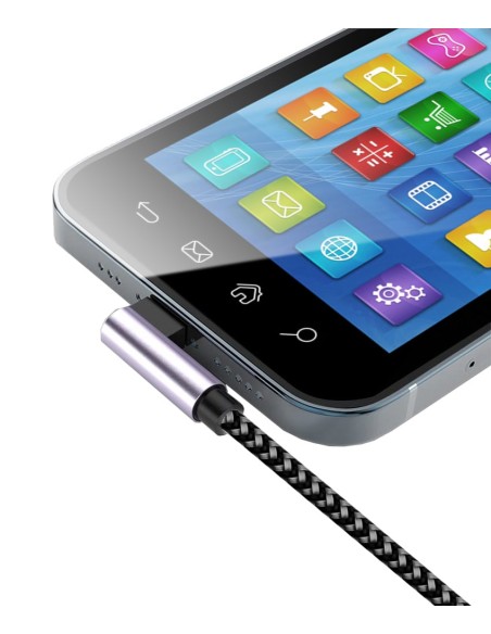 Cavo USB A Maschio 2.0 / USB-C™ Maschio Angolato 2A 2 m Alluminio