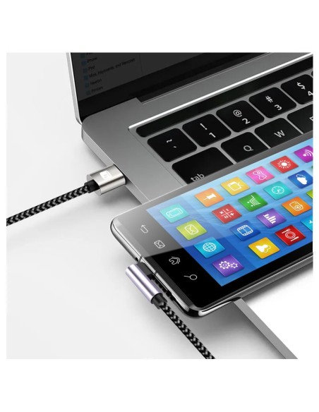 Cavo USB A Maschio 2.0 / USB-C™ Maschio Angolato 2A 2 m Alluminio