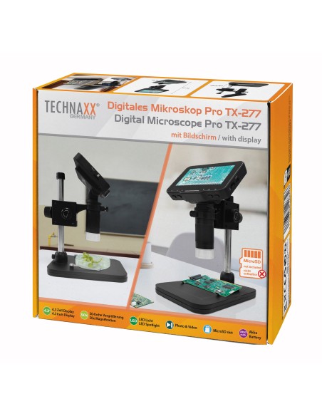 Microscopio Digitale con Display 4,3 Pollici 720p a 8 LED, TX-277