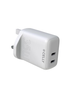 UK WALL CHARGER 2 USB-C 35W WHITE