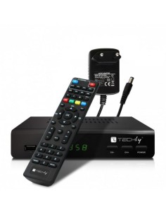 Decoder Ricevitore Digitale Terrestre DVB-T/T2 H.265 HEVC 10bit Metallo con Telecomando Universale 2 in 1 con Alimentatore 12V