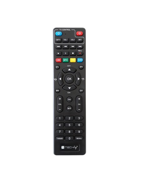 Decoder Ricevitore Digitale Terrestre DVB-T/T2 H.265 HEVC 10bit Metallo con Telecomando Universale 2 in 1 con Alimentatore 12V