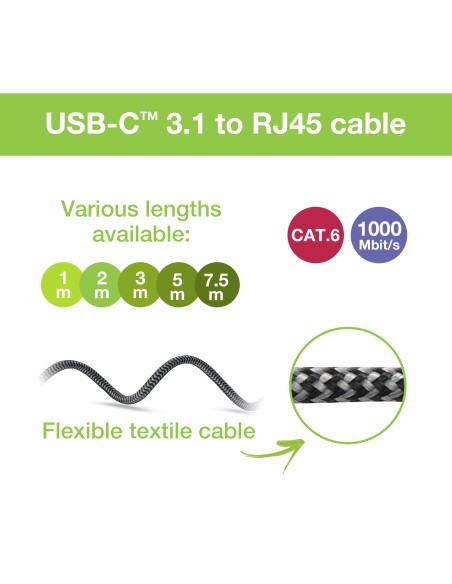 Cavo USB-C™ Maschio a Ethernet RJ45 Maschio 3 metri