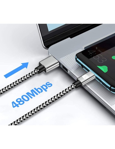 Cavo USB A Maschio 2.0 / USB-C™ Maschio 3A 0,5 m Alluminio