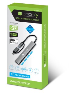 Hub USB-A USB-C™ 3.2 a 4 porte USB-A Slim in Metallo 2