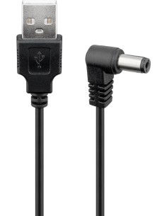 Cavo USB A Maschio a DC 5,5 x 2,1 mm Maschio Angolato 1m nero