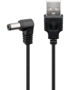 Cavo USB A Maschio a DC 5,5 x 2,1 mm Maschio Angolato 1m nero 2