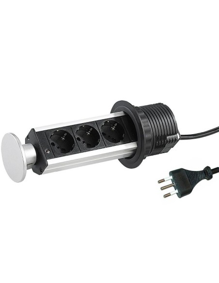 Multipresa da Scrivania 3 vie Pop-Up a Scomparsa con 2 USB
