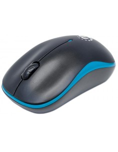 Mouse Ottico Wireless con Micro Ricevitore USB 1000 Dpi Nero/Azzurro