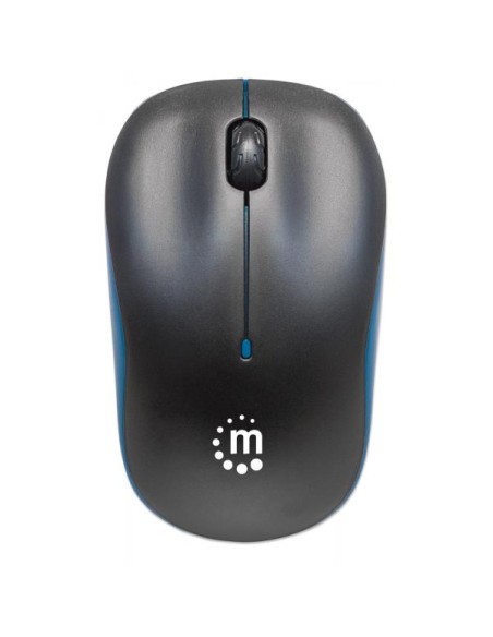 Mouse Ottico Wireless con Micro Ricevitore USB 1000 Dpi Nero/Azzurro
