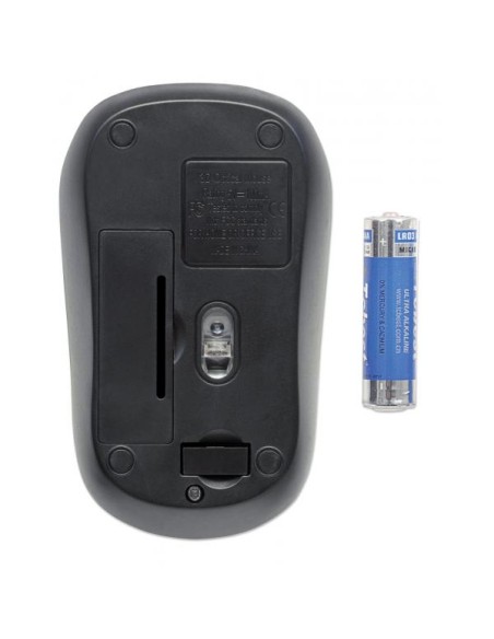 Mouse Ottico Wireless con Micro Ricevitore USB 1000 Dpi Nero/Azzurro