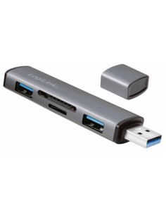 Hub USB3.2 Gen2 2 Porte USB A con Lettore di Schede Card Reader