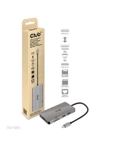 CLUB3D USB C 8-1 HUB DUAL HDMI