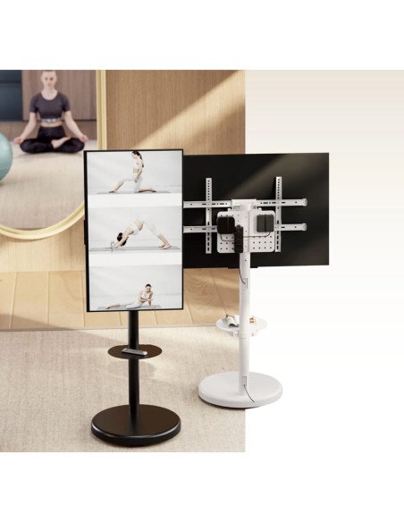 Supporto a Pavimento con Mensola Trolley TV LCD/LED/Plasma 37-86'' Bianco