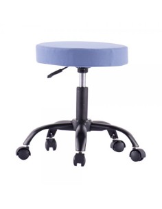 Sgabello Girevole con Ruote Altezza Regolabile Tessuto Sfoderabile Blu