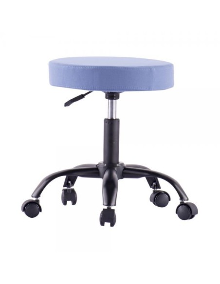 Sgabello Girevole con Ruote Altezza Regolabile Tessuto Sfoderabile Blu