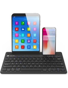 Mini Tastiera Wireless 78 Tasti a 2 Canali con Tasti di Scelta Rapida e Stand per Tablet
