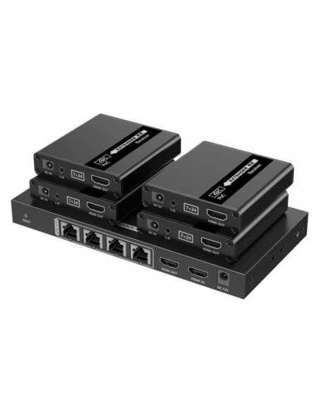 Extender Splitter HDMI 4 vie su Cavo di Rete 70 metri PoC