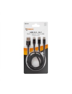 Multi Cavo di Ricarica da USB tipo A a USB-C™ MicroUSB e 8-pin 1m Nero 2