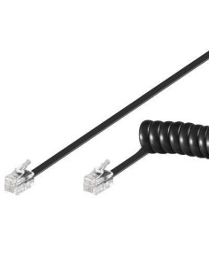 Cavo telefonico spiralato 2mt RJ10 4P4C Nero